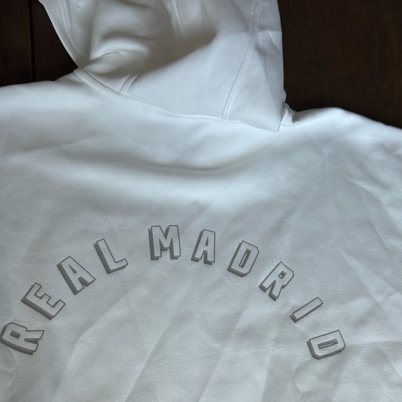 Adidas White Real Madrid Hoodie Unisex XXL - Picture 6 of 10